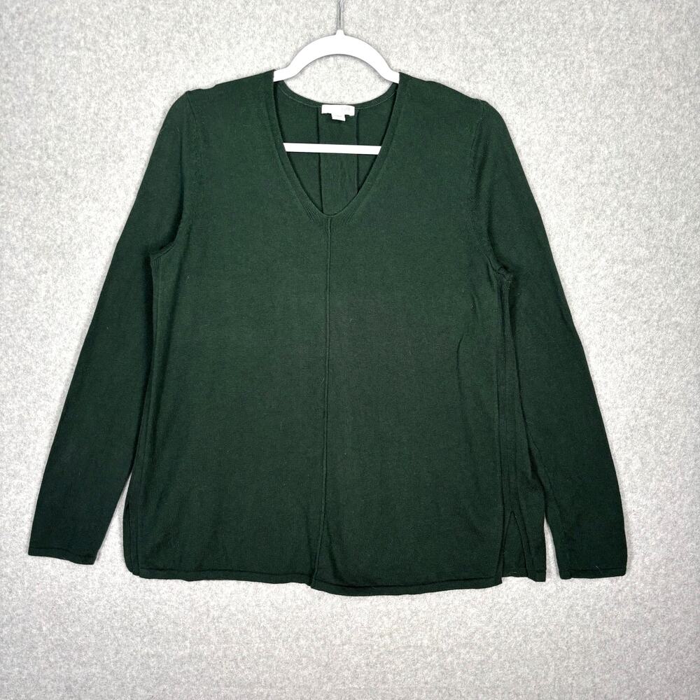 J Jill Sweater Womens Small‎ Green Thin Cotton Blend Loose Flowy Career Church